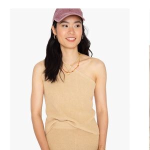 Callahan Knitwear Kara Ecru One Shoulder Sweater Size Small